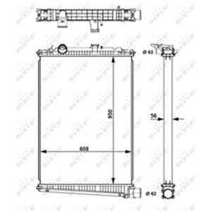 NRF 509679 Mootoriradiaator (bez ramy) DAF CF 85 XE250C XE355C 01.01 05.13