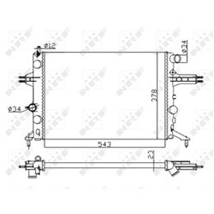 NRF 53628A Mootori radiaator (Manuaalne) sobib: OPEL ASTRA G, ASTRA G CLASSI