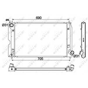 NRF 53765 Mootori radiaator sobib: TOYOTA AVENSIS, COROLLA, COROLLA VERSO 1