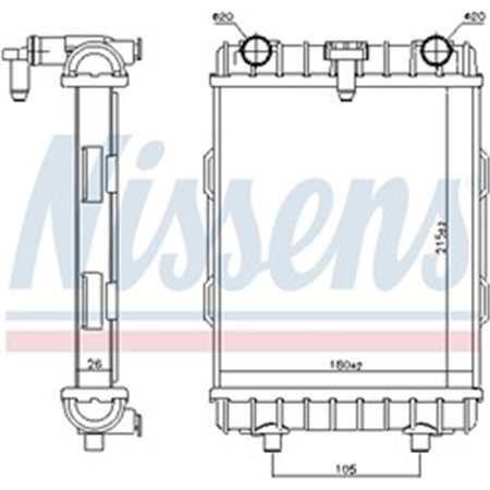 606645 Radiator, engine cooling NISSENS