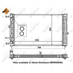 NRF 56127 Mootori radiaator (Manuaalne, lihtsalt paigaldatav) sobib: AUDI A