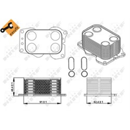 NRF 31338 Oil cooler (with gaskets with seal) fits: VOLVO C30, C70 II, S40
