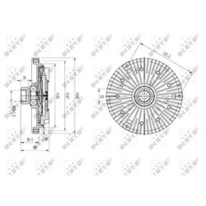 NRF 49589 - Fan clutch fits: BMW 3 (E46), 7 (E65, E66, E67), X5 (E53) 3.0D 06.02-08.08