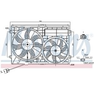 NISSENS 85643 - Radiator fan (with housing) fits: AUDI A1, A3, TT; SEAT ALTEA, ALTEA XL, IBIZA IV SC, LEON, TOLEDO III; SKODA OC