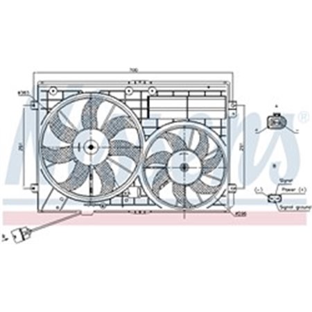 NIS 85643 Radiaatori ventilaator (korpusega) sobib: AUDI A1, A3, TT SEAT A