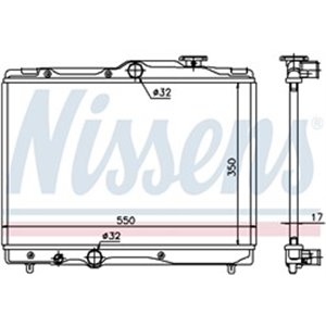 NISSENS 64839 - Engine radiator (Manual) fits: TOYOTA COROLLA 1.3-1.8 05.92-10.01