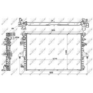 NRF 53154 Mootori radiaator sobib: VW MULTIVAN V, TRANSPORTER V 2.0/2.0CNG/