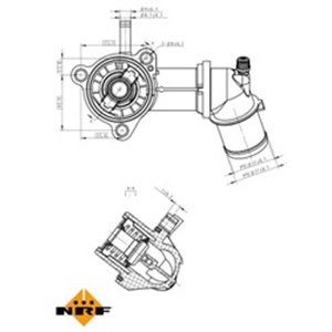 NRF 725164 Cooling system thermostat (88°C, in housing) fits: ALFA ROMEO 159