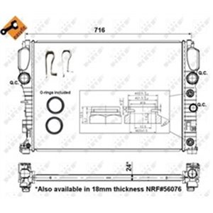 NRF 53423 Mootori radiaator (lihtsalt paigaldatav) sobib: MERCEDES CLS (C21