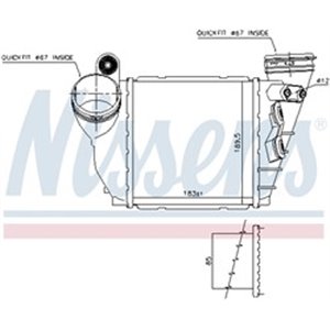 NISSENS 96487 - Intercooler fits: AUDI A3; SEAT LEON, TOLEDO II; SKODA OCTAVIA I; VW BORA, BORA I, GOLF IV 1.9D 08.00-06.06