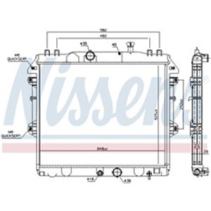 NIS 646807 Mootori radiaator sobib: TOYOTA HILUX VII 2.5D/3.0D 11.04 09.15