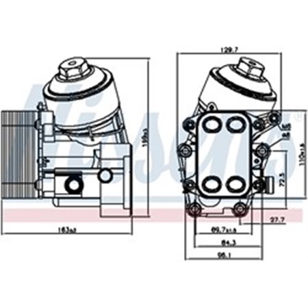 91154 Oil Cooler, engine oil NISSENS