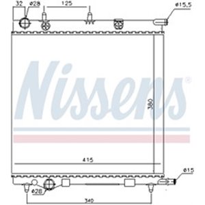 NIS 61284 Mootori radiaator sobib: CITROEN C2, C2 ENTERPRISE, C3 I, C3 II, 