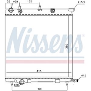 NISSENS 61284 - Engine radiator fits: CITROEN C2, C2 ENTERPRISE, C3 I, C3 II, C3 PLURIEL; PEUGEOT 1007, 207 1.1-1.6D 02.02-