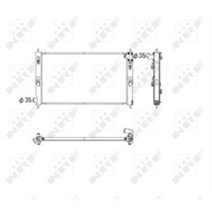 NRF 53593 Mootori radiaator sobib: CITROEN C CROSSER, C CROSSER ENTERPRISE