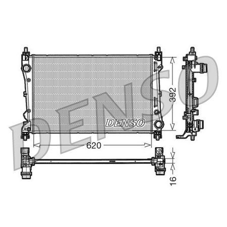DENSO DRM09113 - Engine radiator fits: FIAT DOBLO, DOBLO CARGO 1.3D/1.4 02.10-