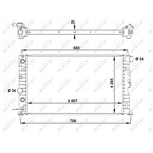 NRF 50219A Mootori radiaator (Automaatne) sobib: OPEL VECTRA A, VECTRA B 1.6