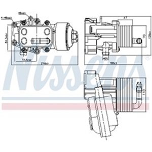 NISSENS 91315 - Oil radiator (with oil filter housing) fits: AUDI A6 C7 2.0D 03.11-09.18