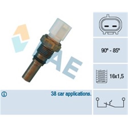 FAE 36540 - Radiator fan thermostatic switch fits: LEXUS GS, LS TOYOTA CARINA E VI, CELICA, COROLLA, PICNIC, RAV 4 I 1.9D-4.3 1