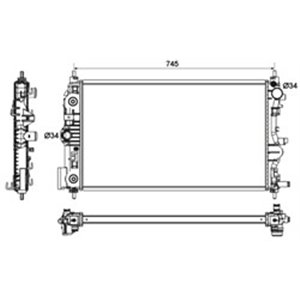 NRF 53131 Mootori radiaator sobib: CHEVROLET CRUZE, ORLANDO 1.6/2.0D 05.09 