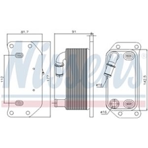 NISSENS 91188 - Oil radiator fits: VOLVO C30, C70 II, S40 I, S40 II, S60 I, S60 II, S80 II, V40, V50, V60 I, V70 II, V70 III, XC