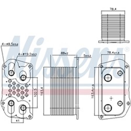 91259 Oil Cooler, engine oil NISSENS