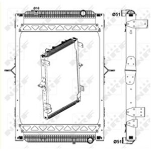 NRF 58404 Mootoriradiaator (z ramą) RVI PREMIUM 2 DXi11 10.05 