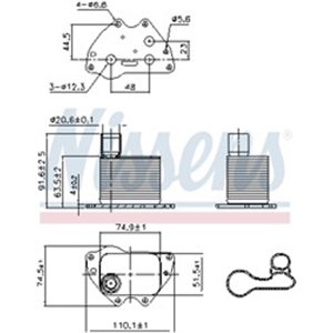 NIS 90981 Oil cooler (with easy fit elements with seal) fits: CHEVROLET AV