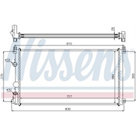 NISSENS 63824A - Engine radiator fits: NISSAN INTERSTAR OPEL MOVANO A RENAULT MASTER II, MASTER PRO 1.9D-3.0D 09.00-