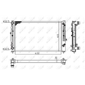 NRF 529504A Mootori radiaator (Automaatne) sobib: AUDI A4 B5, A6 C5 SKODA SU