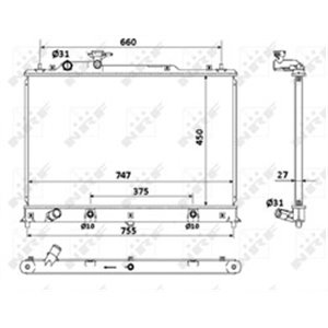 NRF 53904 Mootori radiaator sobib: MAZDA CX 7 2.3 10.07 03.13