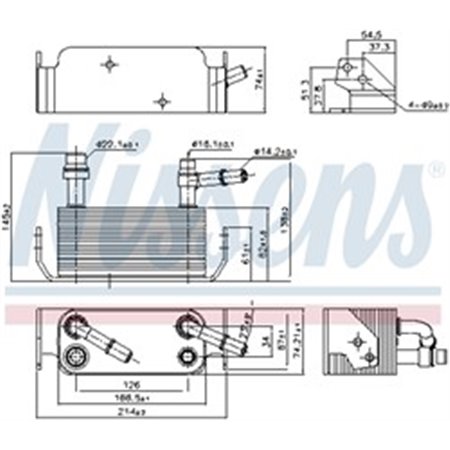 91280 Oil Cooler, automatic transmission NISSENS