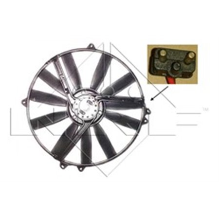 NRF 47300 - Radiator fan (with housing) fits: MERCEDES 124 (C124), 124 T-MODEL (S124), 124 (W124), 190 (W201), E (A124), E (C124
