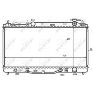 NRF 59079 Mootori radiaator (Automaatne) sobib: TOYOTA CAMRY 2.4 01.06 09.1