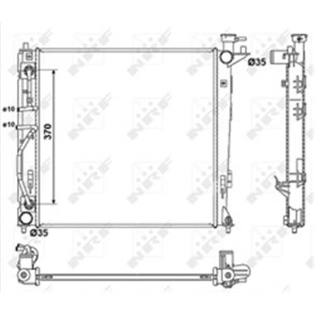 NRF 53053 Mootori radiaator sobib: HYUNDAI IX35 KIA SPORTAGE III 2.0D 08.0