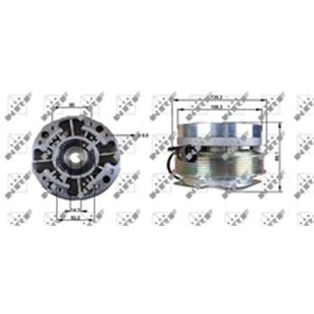 NRF 49701 - Fan clutch (number of pins: 2) fits: IVECO DAILY I, DAILY II, DAILY III 8140.21.200-8149.03 01.85-07.07