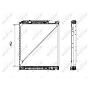 NRF 519576 Mootoriradiaator (z ramą) MERCEDES ACTROS OM541.921 OM541.947 04.