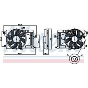 NISSENS 85917 - Radiator fan (with housing) fits: FORD C-MAX II, FOCUS III, GRAND C-MAX 1.5D/1.6D 07.10-