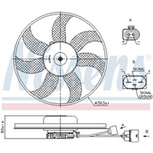 NISSENS 850020 - Radiator fan fits: AUDI A1, A3, TT; SEAT ALTEA, ALTEA XL, IBIZA IV SC, LEON, TOLEDO III; SKODA OCTAVIA II, SUPE