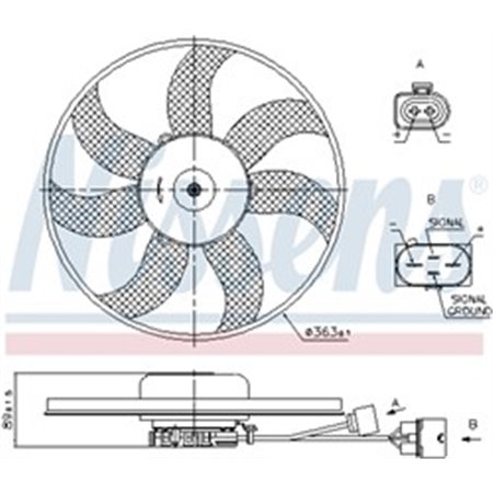 850020 Ventilaator,mootorijahutus NISSENS