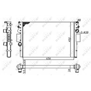 NRF 53614A - Engine radiator (Manual) fits: IVECO DAILY III, DAILY IV, DAILY V 2.3D/3.0CNG/3.0D 07.99-02.14