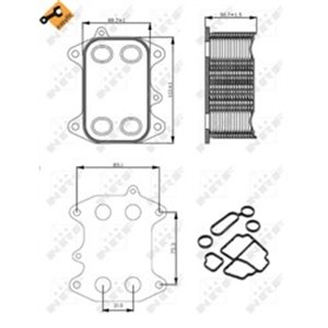 NRF 31263 Oil cooler (with seal) fits: AUDI A1, A3, A4 ALLROAD B8, A4 B8, A