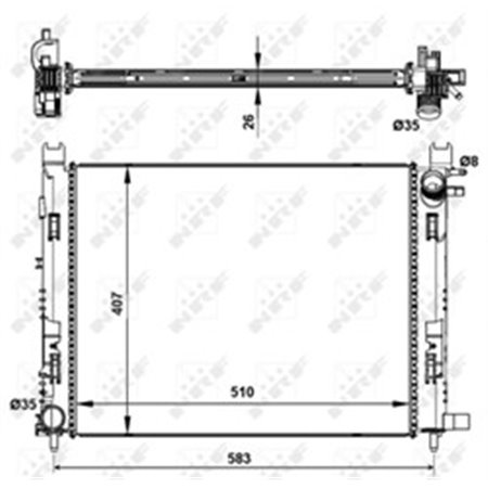 58443 Radiator, engine cooling NRF