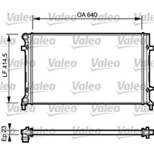 VAL734332 Mootori radiaator sobib: AUDI A3 SEAT ALTEA, ALTEA XL, LEON, TOL