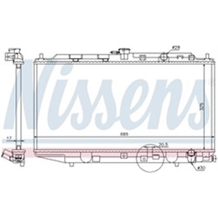 62276 Radiator, engine cooling NISSENS