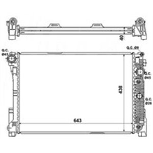 NRF 53968 Mootori radiaator sobib: MERCEDES C (C204), C (W204), C T MODEL (