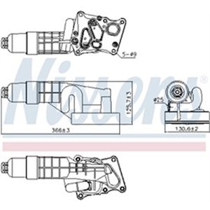 NIS 91197 Oil cooler (with oil filter housing) fits: MERCEDES C (C204), C T