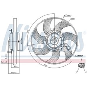 NISSENS 85733 - Radiator fan fits: AUDI A1, A3, TT; SEAT ALTEA, ALTEA XL, IBIZA IV SC, LEON, TOLEDO III; SKODA OCTAVIA II, OCTAV