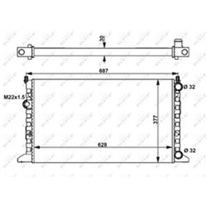 NRF 54657 Mootori radiaator sobib: VW GOLF III, GOLF IV 1.6 2.0 07.93 06.02