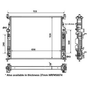 NRF 53936 Mootori radiaator sobib: MERCEDES GL (X164), M (W164), R (W251, V